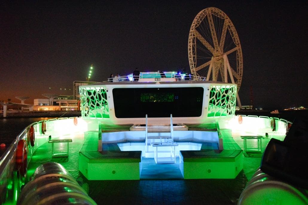 Luxury VIP counter area on the Lotus Mega Yacht dinner cruise
