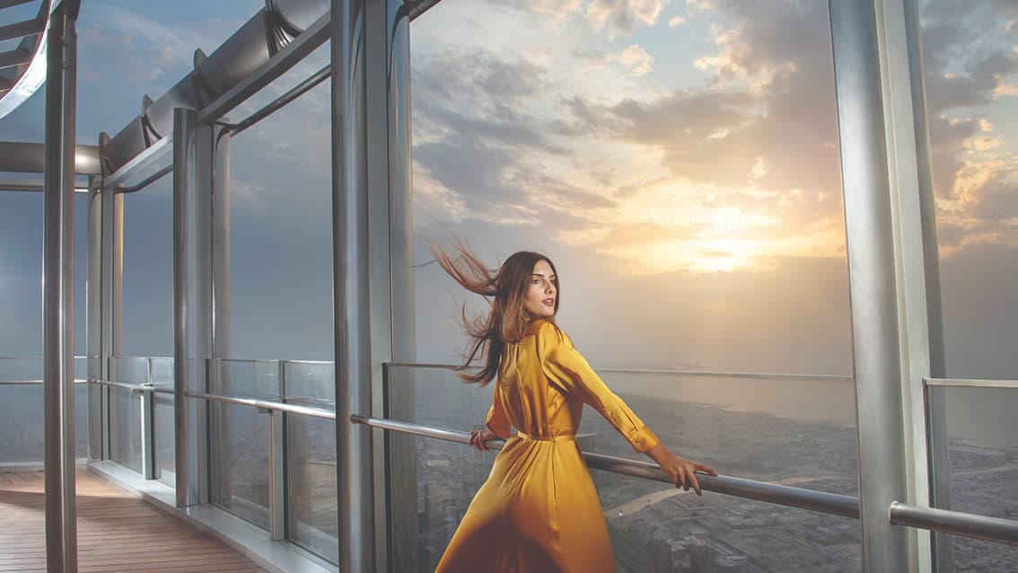 Witness Dubai from above and below in this triple combo featuring Burj Khalifa 124, Dubai Aquarium, and Sky Views with Glass Slide!